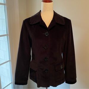 Talbots Black Velvet-Like Blazer Women’s Size 8